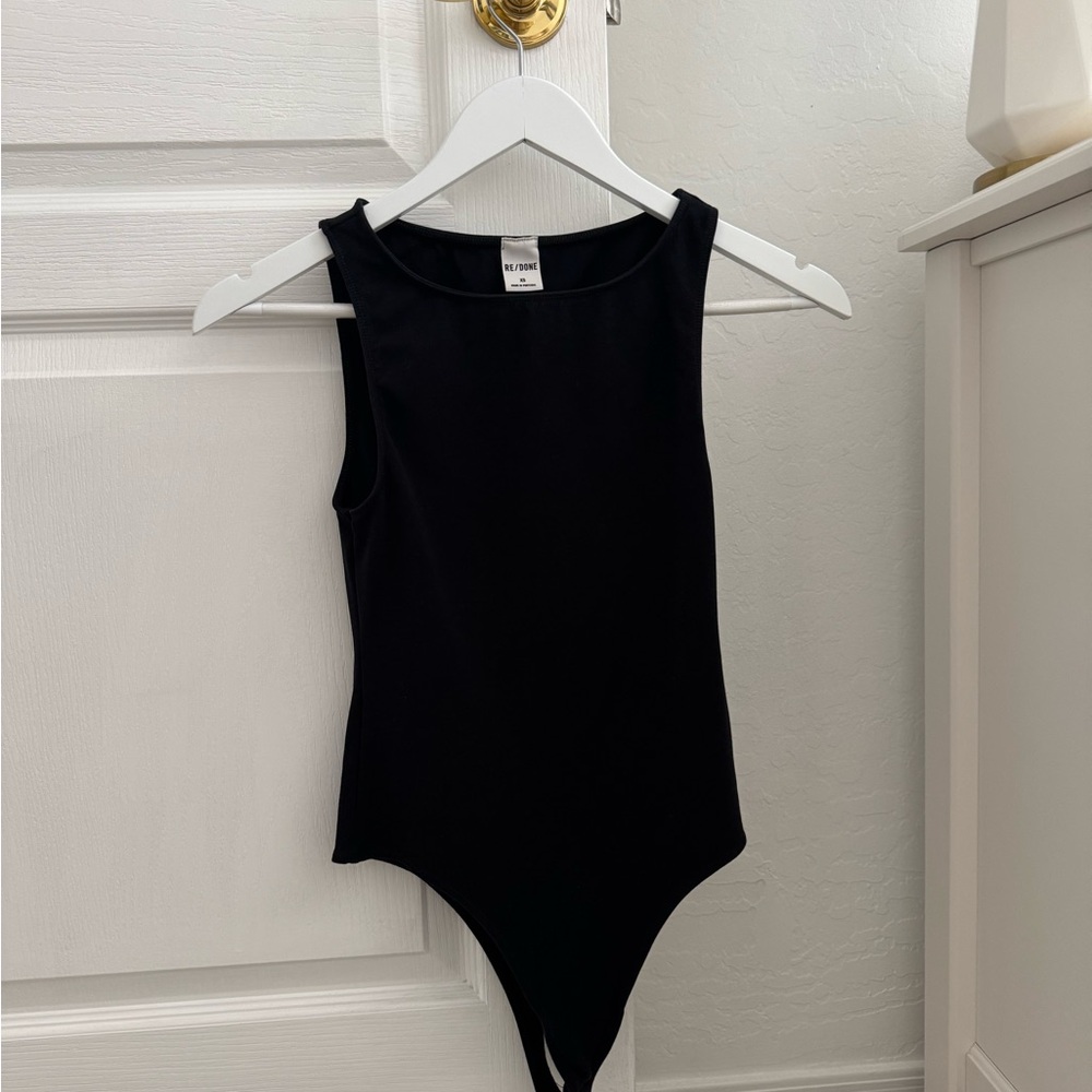 Re/done Black Sleeveless Bodysuit Size XS